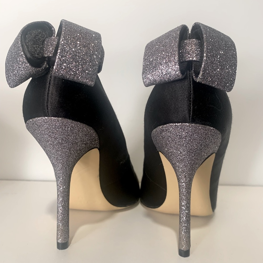 ENZO ANGIOLINI black stilettos satin pumps size 8